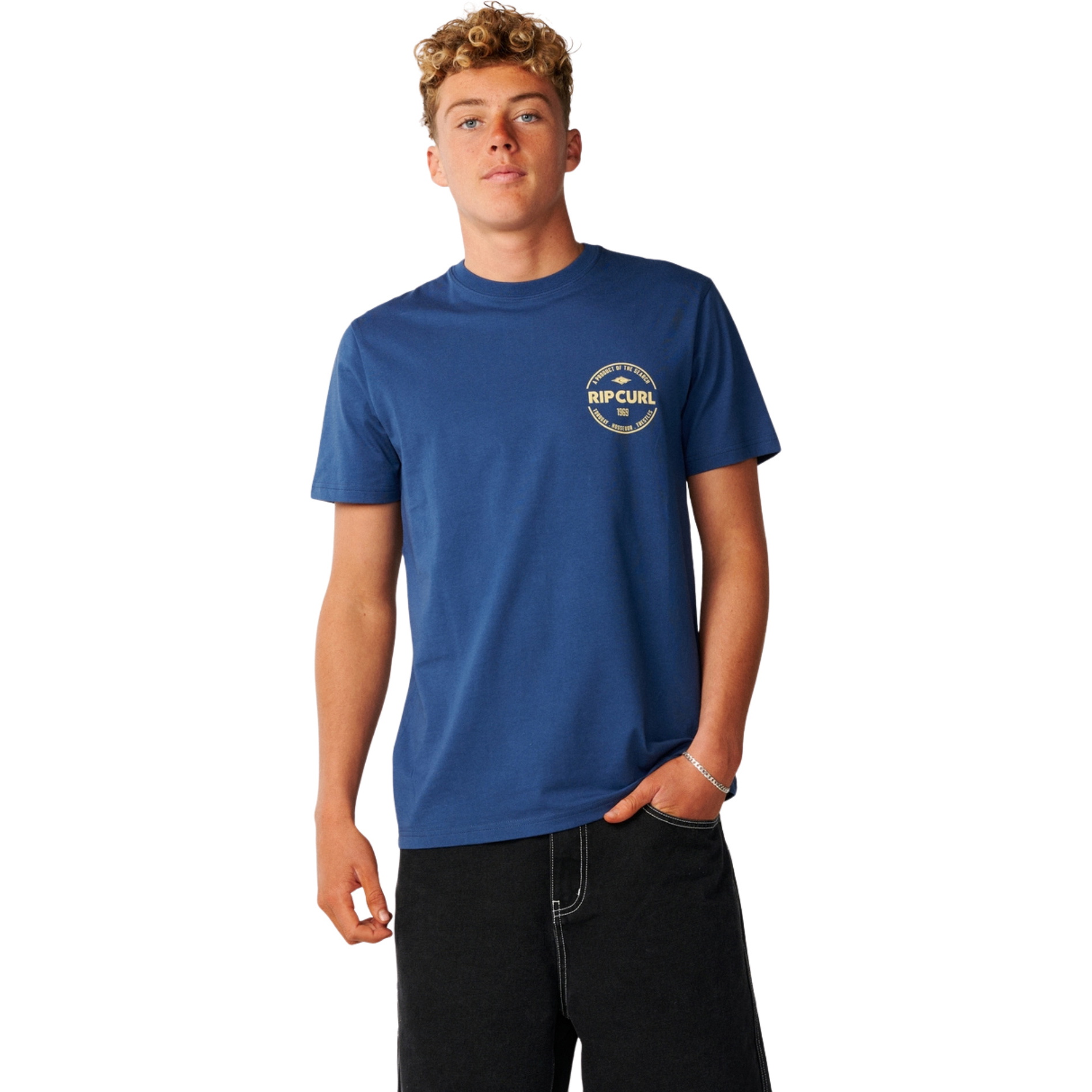 2026 Rip Curl Mens Staple T-Shirt 12RMTE - Light Navy